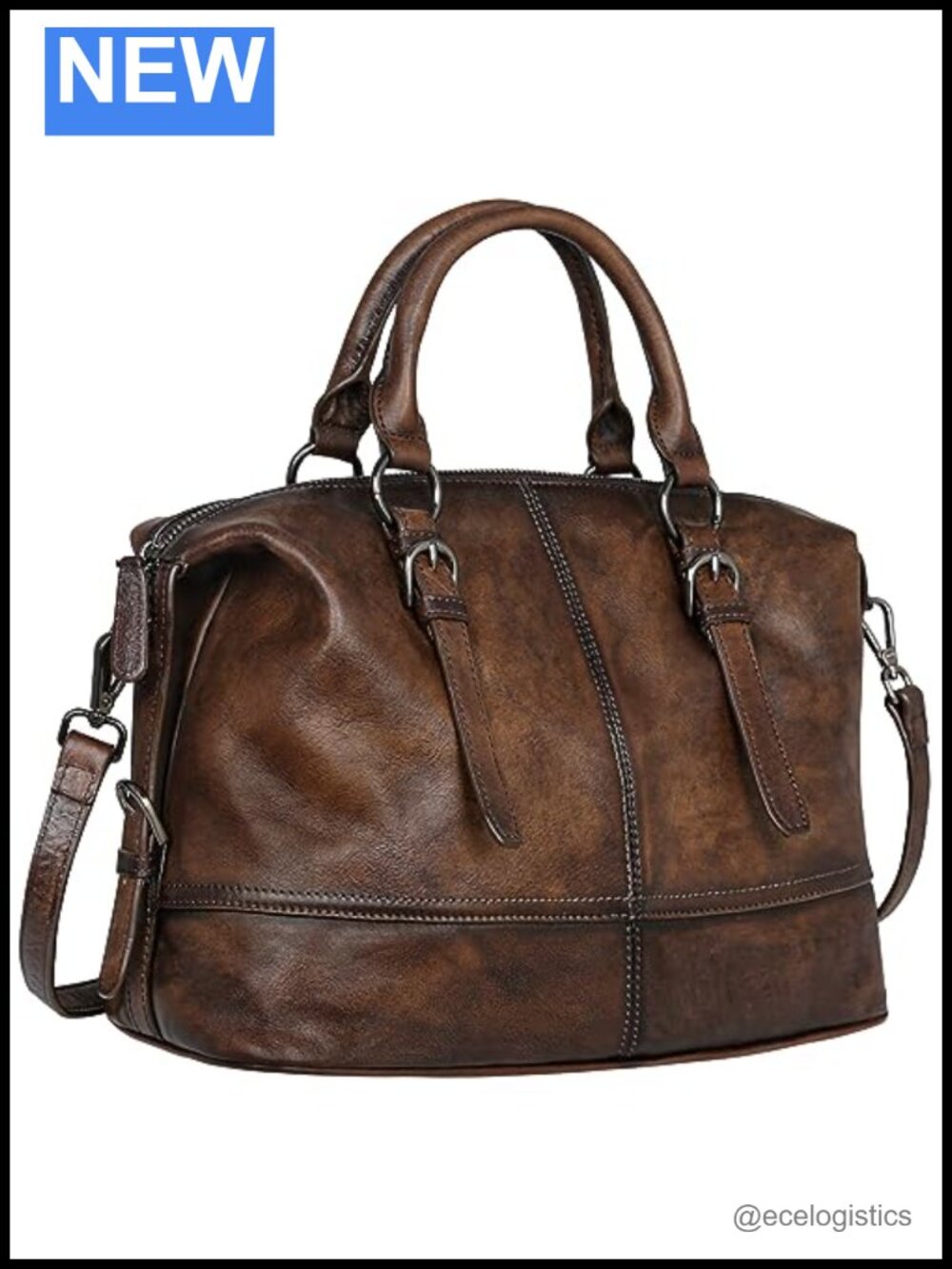 Genuine Leather Satchel Bag Women Shoulder Handbag Crossbody Tote
